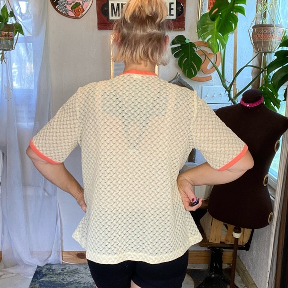 Vintage Multicolored Polyester Tie Front Shirt sleeve jacket size small - Picture 8 of 16